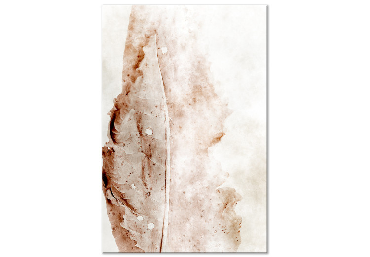 Canvas Print Mature Leaf (1-piece) Vertical - abstract leaf in boho style 131684