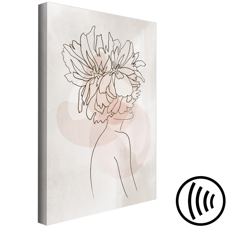Canvas Sophie's Flowers (1-piece) Vertical - lineart of abstract woman 132084 additionalImage 6