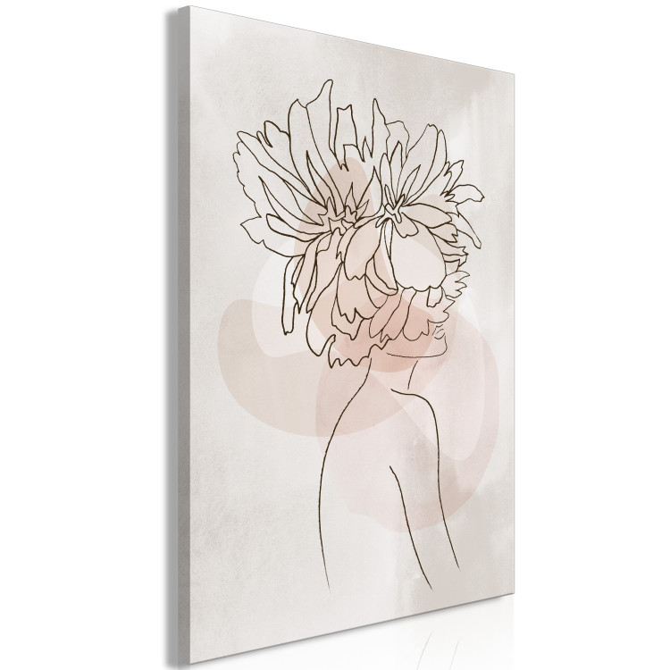 Canvas Sophie's Flowers (1-piece) Vertical - lineart of abstract woman 132084 additionalImage 2