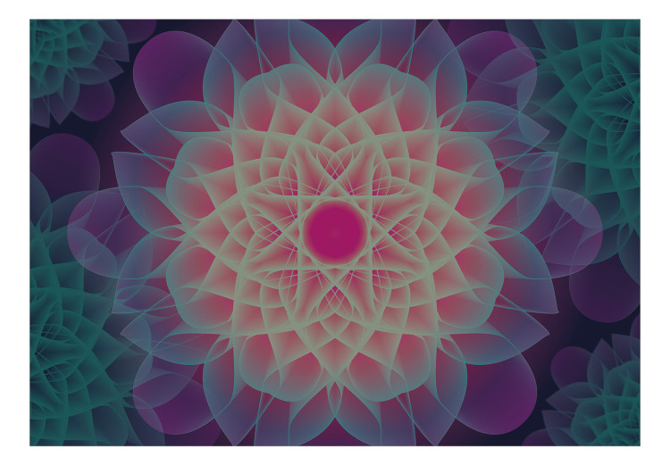 Wall Mural Flower symmetry - abstraction with geometric floral pattern 132184 additionalImage 1