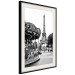 Wall Poster Parisian Carousel - black and white carousel landscape with the Eiffel Tower in the background 132284 additionalThumb 2