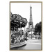 Wall Poster Parisian Carousel - black and white carousel landscape with the Eiffel Tower in the background 132284 additionalThumb 21