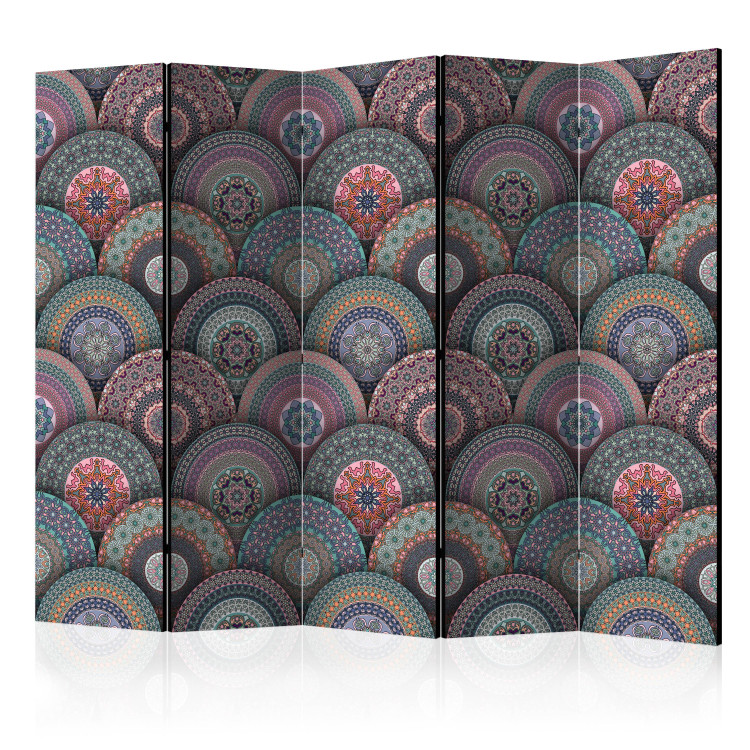 Room Divider Screen Oriental Kaleidoscope II (5-piece) - colorful pattern in Mandala 132884