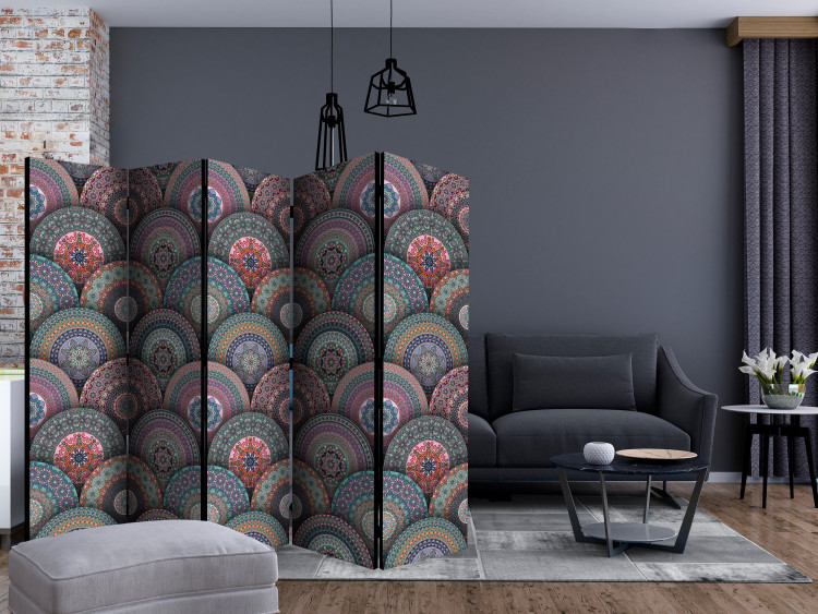 Room Divider Screen Oriental Kaleidoscope II (5-piece) - colorful pattern in Mandala 132884 additionalImage 4