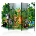Room Divider Screen Jungle Animals II (5-piece) - colorful landscape for children 133084