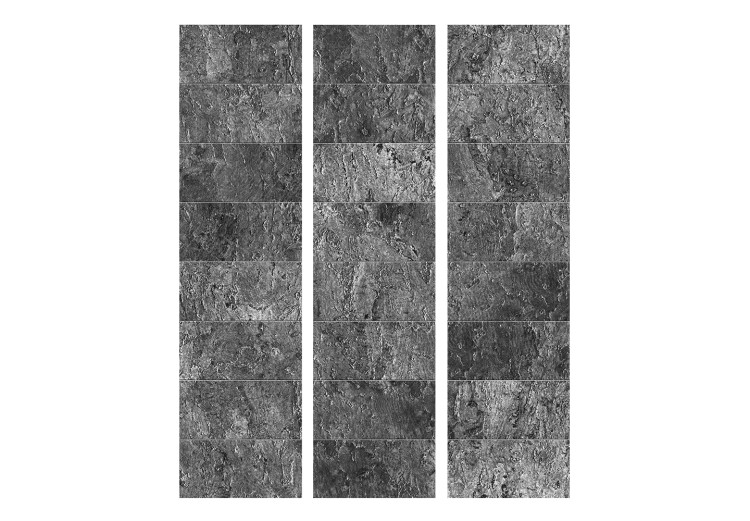 Room Divider Screen Shades of Gray (3-piece) - composition in dark stone slabs 133184 additionalImage 3