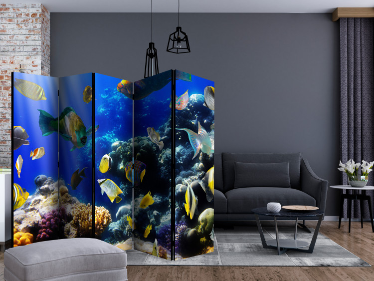 Room Separator Underwater Adventure II (5-piece) - fish and plants against the ocean 133384 additionalImage 4