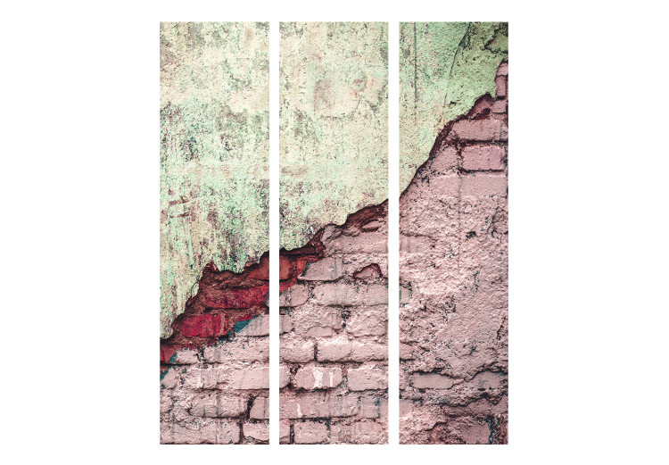 Folding Screen Stone Duo (3-piece) - composition with brick texture background 133484 additionalImage 3
