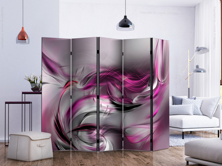 Room Divider Screen Pink Swirls II II - abstract pink patterns in space 133684 additionalImage 2