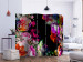 Room Divider Warm Tones of Summer II - colorful bouquet of various flowers on a black background 133784 additionalThumb 2