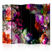 Room Divider Warm Tones of Summer II - colorful bouquet of various flowers on a black background 133784