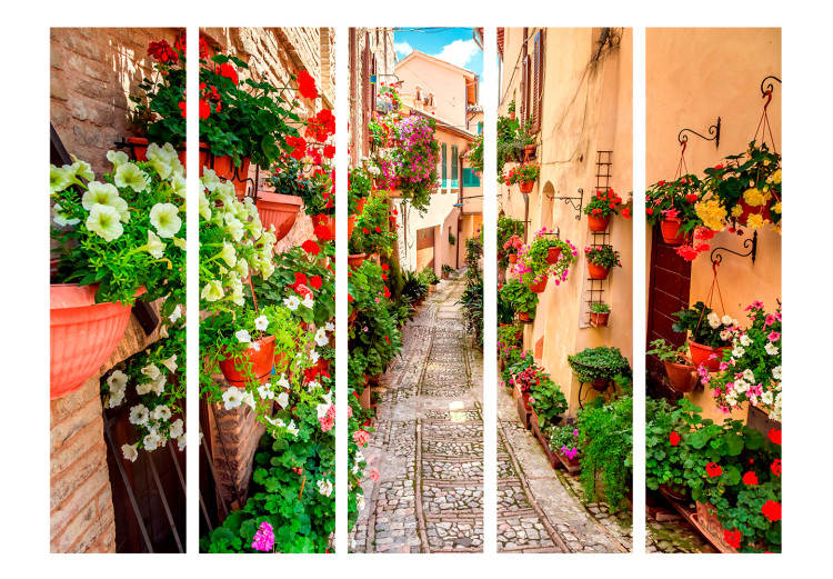 Room Divider Alley in Umbria II - street in Italy with architecture and flowers 133984 additionalImage 3
