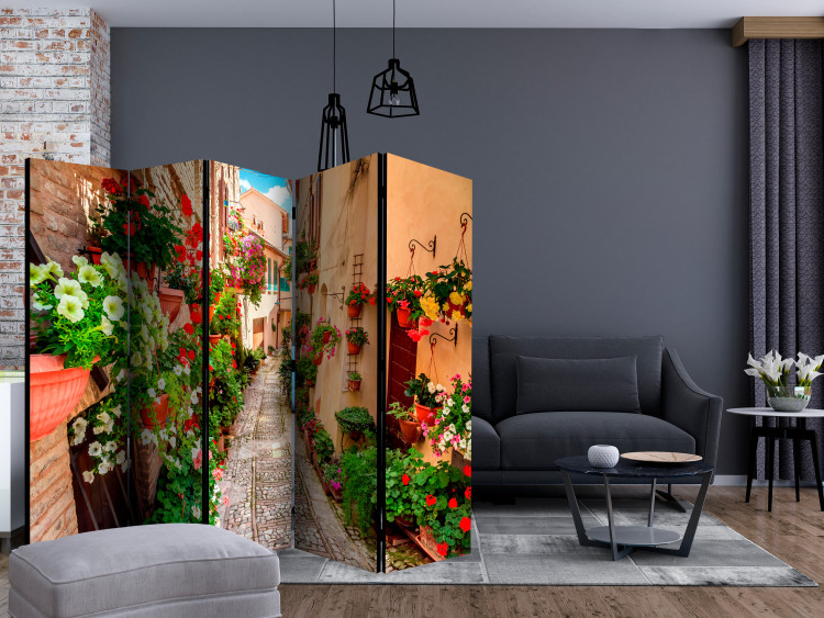 Room Divider Alley in Umbria II - street in Italy with architecture and flowers 133984 additionalImage 4