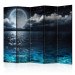 Room Divider Blue Lagoon II - nighttime ocean landscape with a fantasy moon 134084