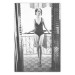 Poster Petite Woman - black and white photograph of a slender woman on a balcony 134184