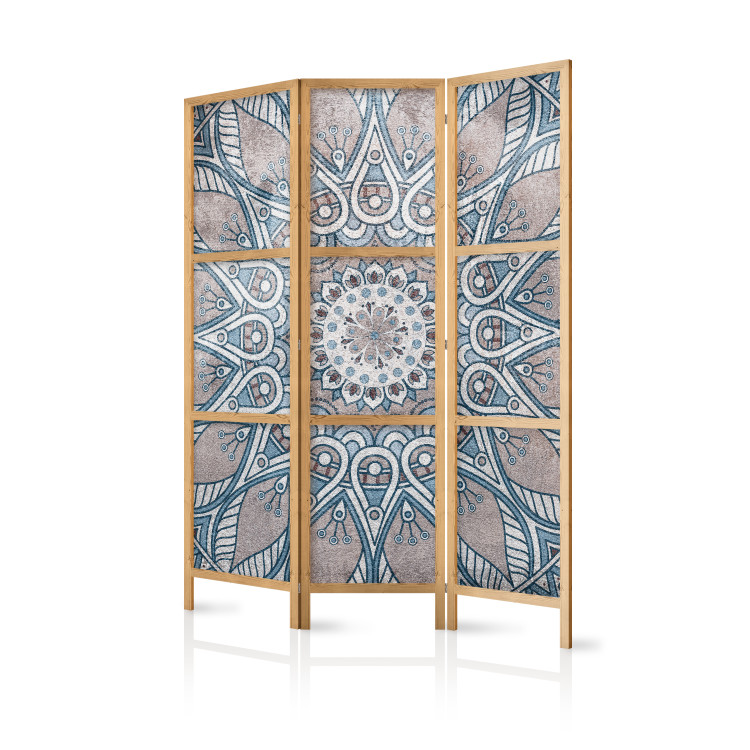Folding Screen Mandala (3-piece) - two-tone oriental abstraction in Zen style 134284 additionalImage 5
