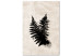 Canvas Art Print Black fern - two leaves in black on a bright, shabby background 134484