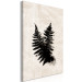 Canvas Art Print Black fern - two leaves in black on a bright, shabby background 134484 additionalThumb 2