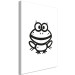 Canvas Art Print Little frog - drawing image of a smiling amphibian in black and white 135184 additionalThumb 2