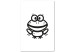 Canvas Art Print Little frog - drawing image of a smiling amphibian in black and white 135184