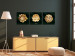 Canvas Precious Succulents (3-piece) - golden flowers in glamour motif 135384 additionalThumb 3