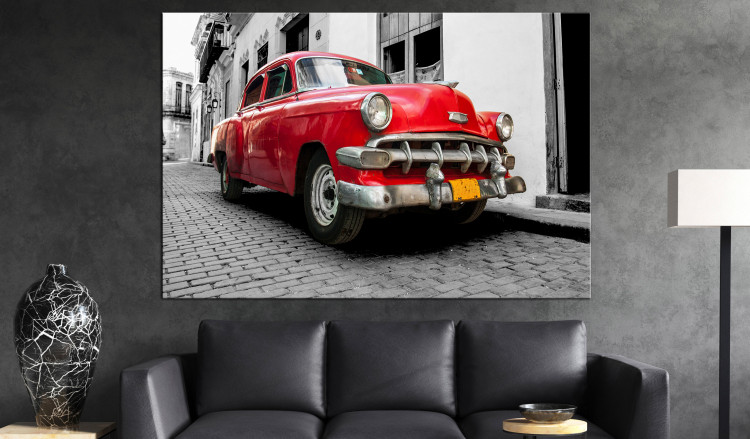 Large canvas print Cuban Classic Car (Red) [Large Format] 137584 additionalImage 4