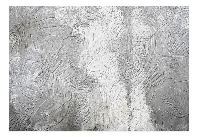 Wall Mural Hieroglyphs of nature - abstract black and white leaf reflection with texture 137884 additionalImage 1