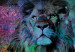 Canvas Art Print Majestic Lion (1-piece) - wild cat and colorful abstraction 144584 additionalThumb 4