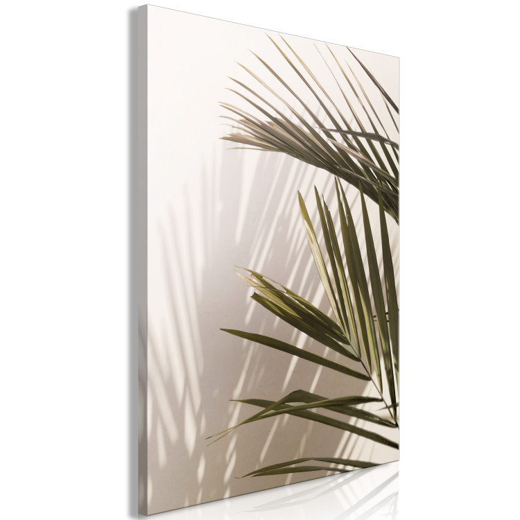 Canvas Print Palm Leaves (1-piece) - landscape with green plants on a light background 145284 additionalImage 2