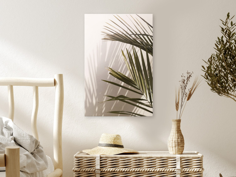 Canvas Print Palm Leaves (1-piece) - landscape with green plants on a light background 145284 additionalImage 3