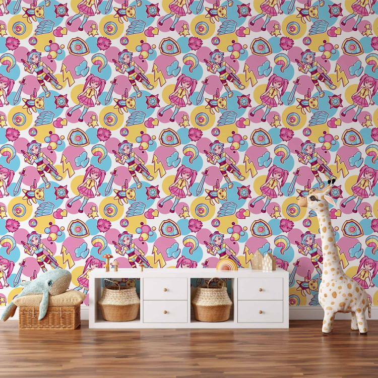 Modern Wallpaper Kawaii - Colorful Characters from an Animated Fairy Tale on a Colored Background 146384 additionalImage 8