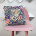 Decorative Microfiber Pillow Cheetah in the leaves - wild animal, floral print in watercolour style cushions 146884 additionalThumb 2