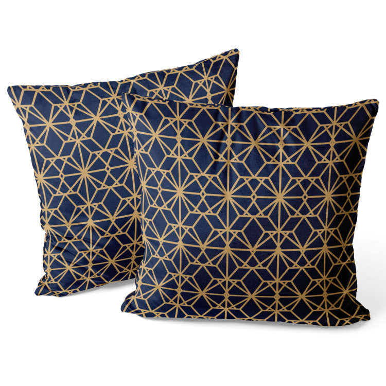 Decorative Velor Pillow Crystal vault - a geometric gold pattern in art deco style 147084 additionalImage 3