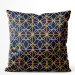 Decorative Velor Pillow Crystal vault - a geometric gold pattern in art deco style 147084