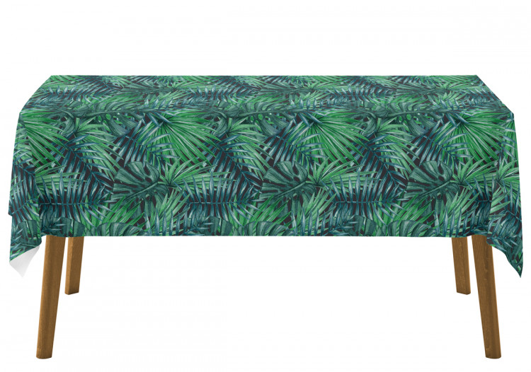 Tablecloth Palms and leaves - botanical composition, monstera in shades of green 147184 additionalImage 4
