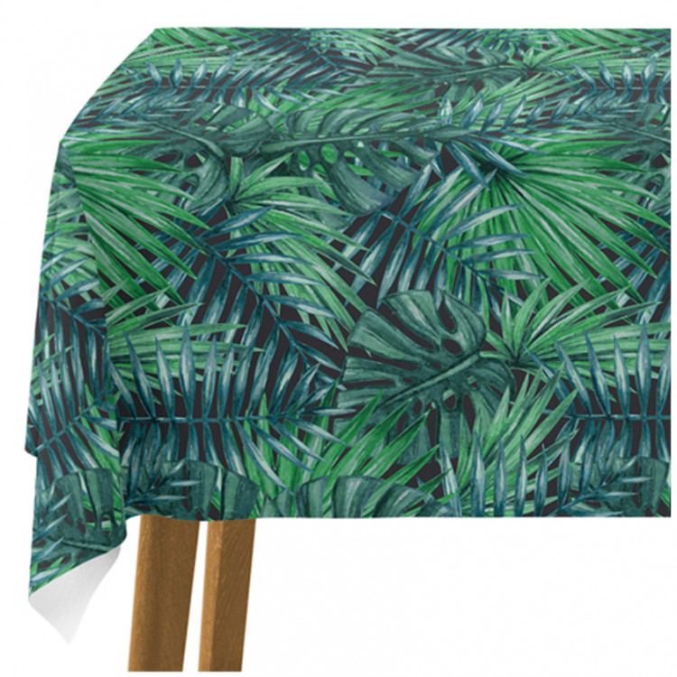 Tablecloth Palms and leaves - botanical composition, monstera in shades of green 147184