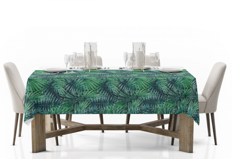 Tablecloth Palms and leaves - botanical composition, monstera in shades of green 147184 additionalImage 2