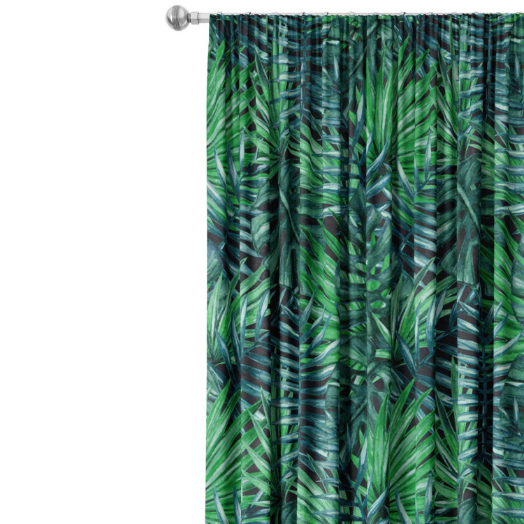 Decorative Curtain Palms and leaves - botanical composition, monstera in shades of green 147684 additionalImage 3