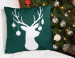 Decorative Microfiber Pillow Christmas antlers - reindeer with baubles on a bottle green background microfiber  148484 additionalThumb 4