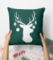Decorative Microfiber Pillow Christmas antlers - reindeer with baubles on a bottle green background microfiber  148484 additionalThumb 3