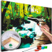 Paint by Number Kit Forest Footbridge - Wooden Road Among the Stream and Trees 149784