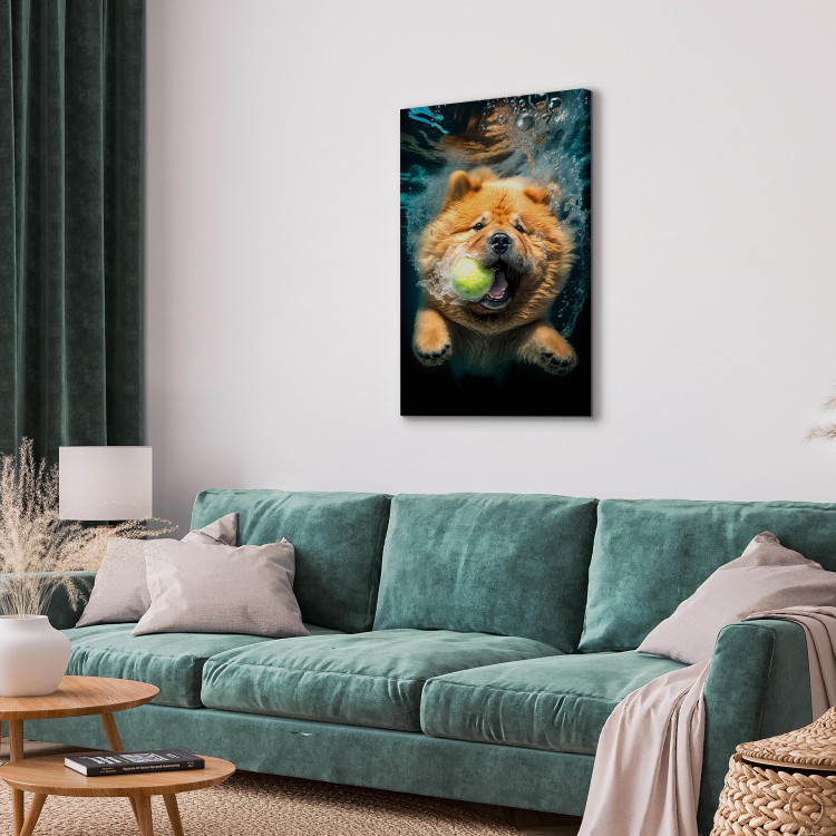 Canvas AI Dog Chow Chow - Floating Animal With a Ball in Its Mouth - Vertical 150184 additionalImage 4