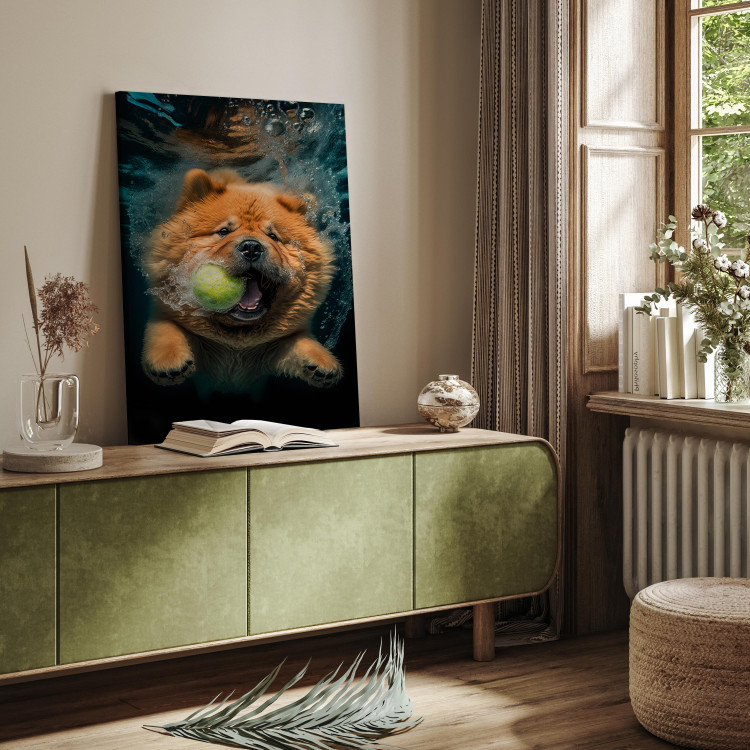 Canvas AI Dog Chow Chow - Floating Animal With a Ball in Its Mouth - Vertical 150184 additionalImage 11