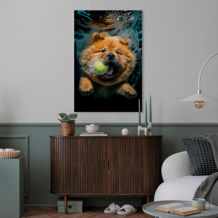 Canvas AI Dog Chow Chow - Floating Animal With a Ball in Its Mouth - Vertical 150184 additionalImage 3