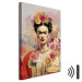Canvas Portrait of Frida - A Woman on a Colorful Blurred Background With Flowers 152284 additionalThumb 8