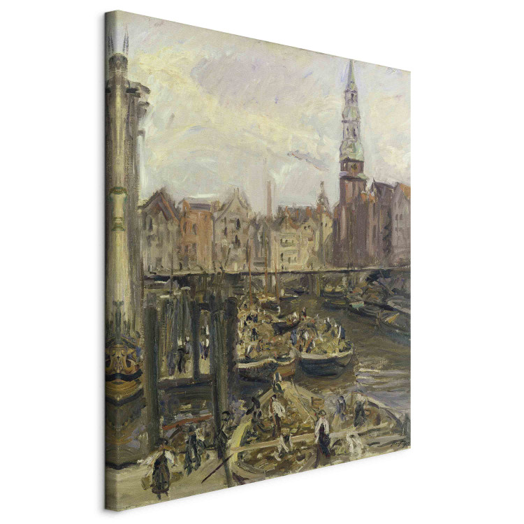 Art Reproduction Floating Market on a canal in Hamburg 159284 additionalImage 2