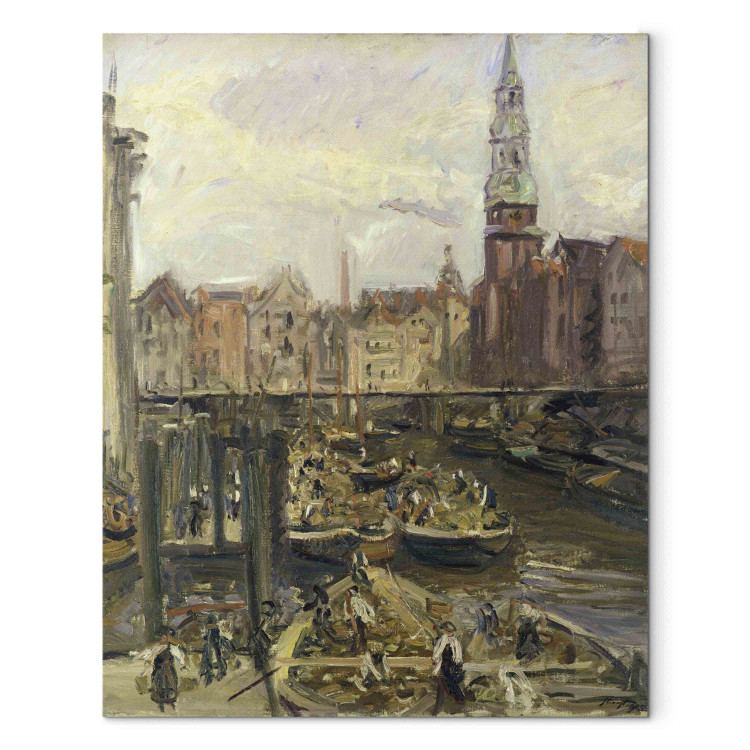 Art Reproduction Floating Market on a canal in Hamburg 159284