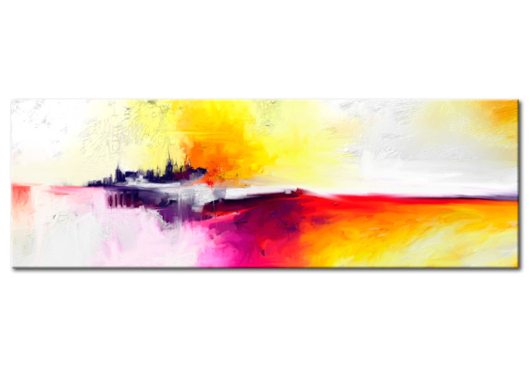 Canvas Art Print Island (1-piece) - abstraction in vibrant colors with a dark pattern 46784