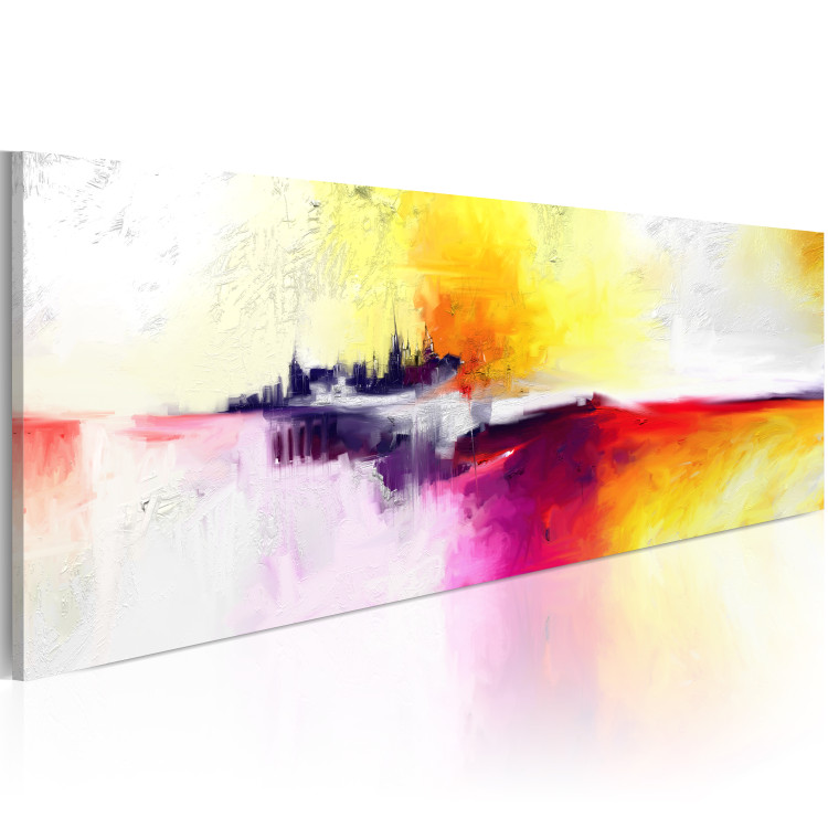 Canvas Art Print Island (1-piece) - abstraction in vibrant colors with a dark pattern 46784 additionalImage 2