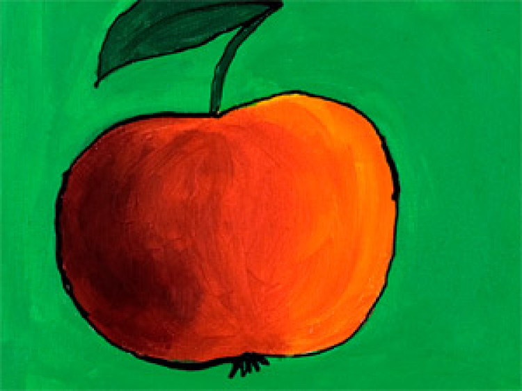 Canvas Art Print Lemon Cherry Apple (3-piece) - Illustrations on a colorful background 48484 additionalImage 3
